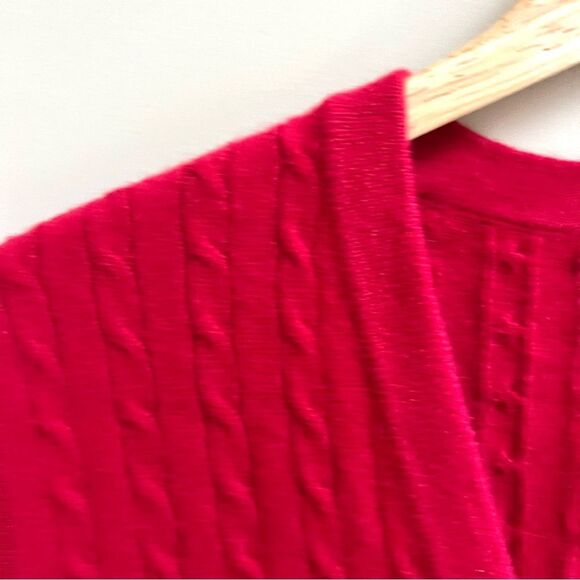 Lands' End Red V-Neck cashmere Sweater Vest M - Picture 2 of 6